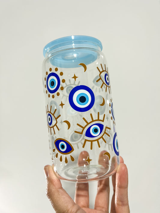 Blue Evil Eye Can Cup