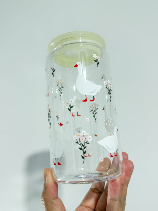 Goose and Flowers Can Cup