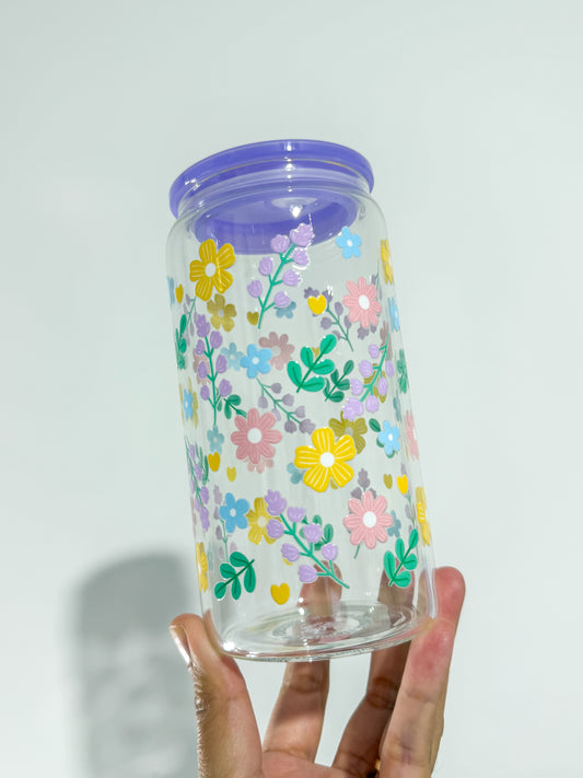 Pastel Flowers Can Cup