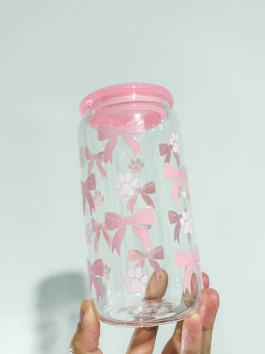 Pink Bows and Paws Can Cup