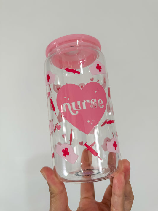 Pink Nurse Hats Can Cup