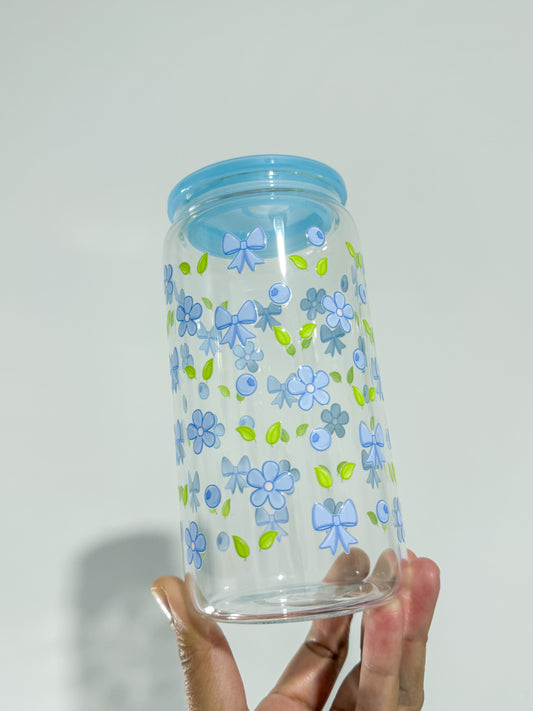 Blueberries and Bows Can Cup