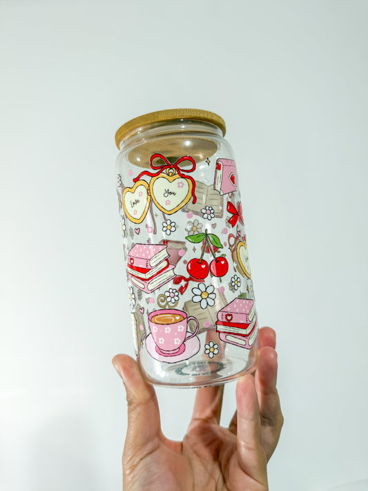 Cozy Books and Blooms Can Cup