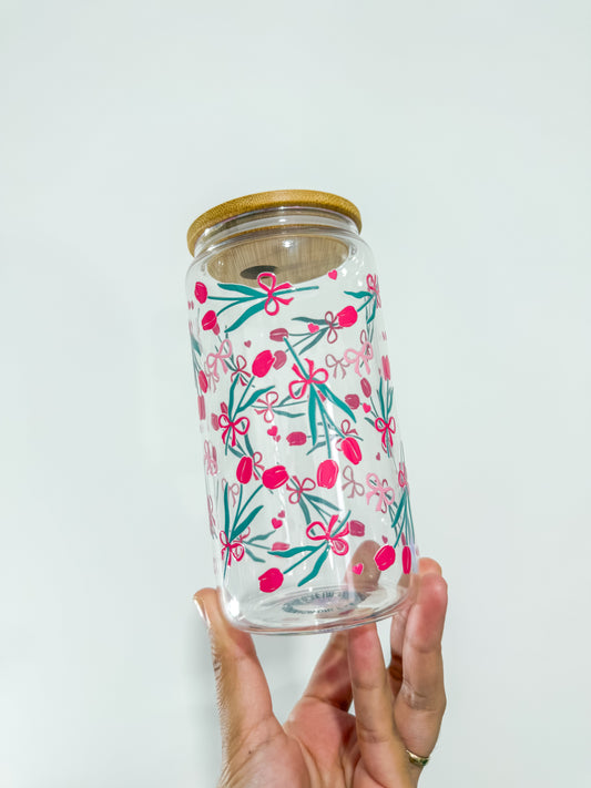 Tulips and Bows Can Cup