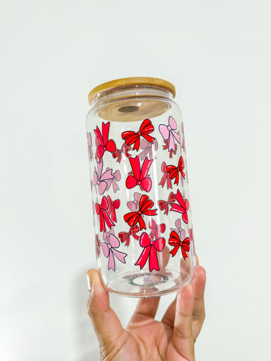 Red and Pink Bows Can Cup