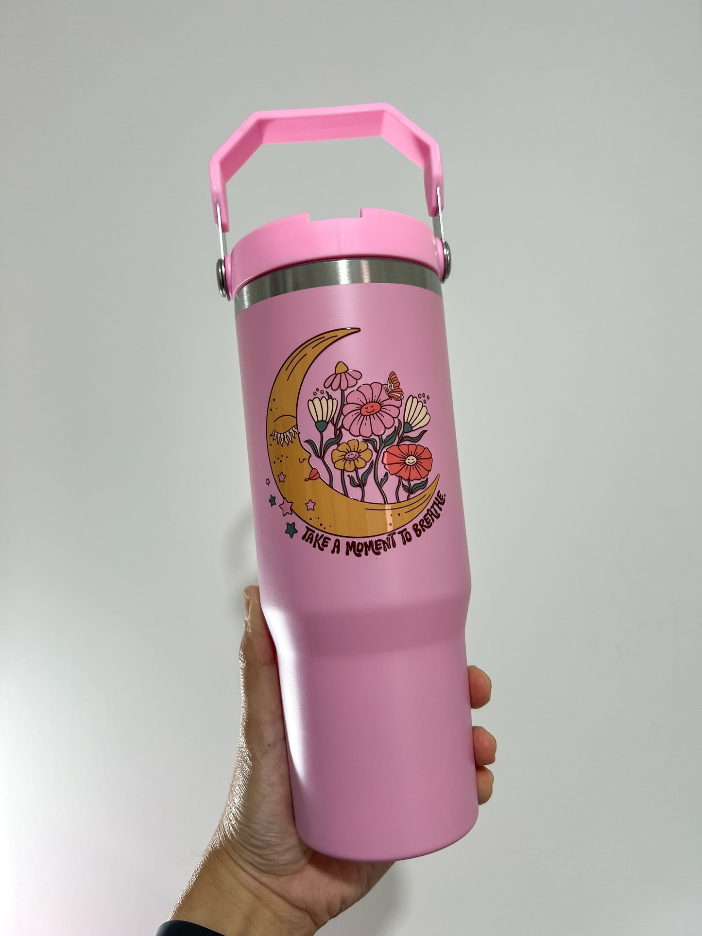 Take a Moment to Breathe Water Bottle (30oz) with Handle