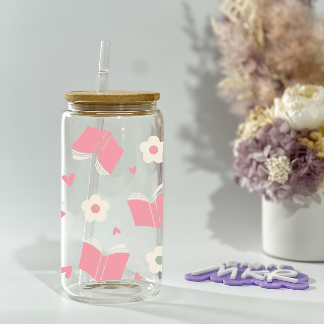 Books and Flowers Can Cup