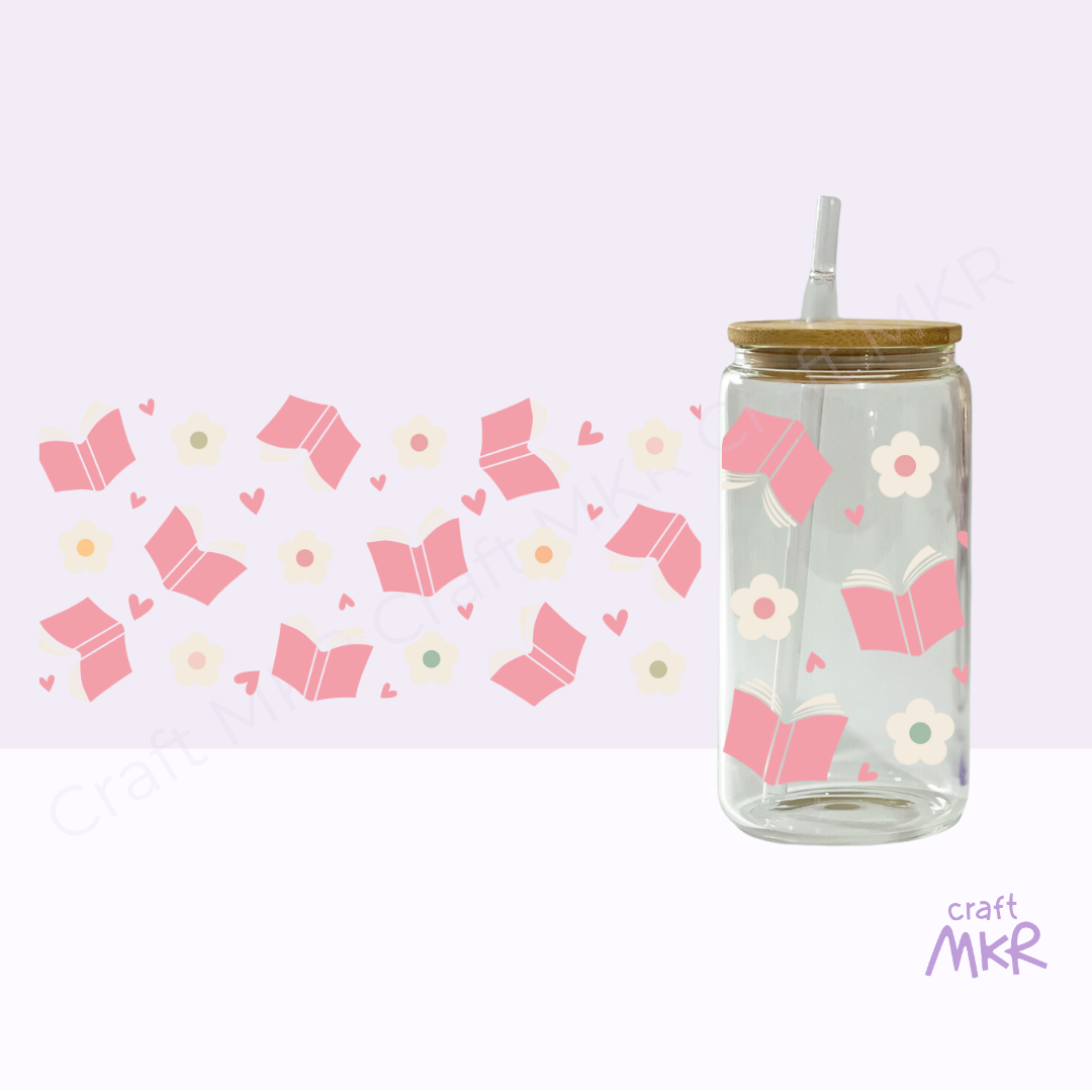 Books and Flowers Can Cup