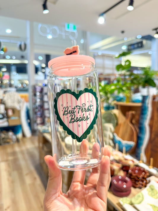 But First Books Glass Can Cup