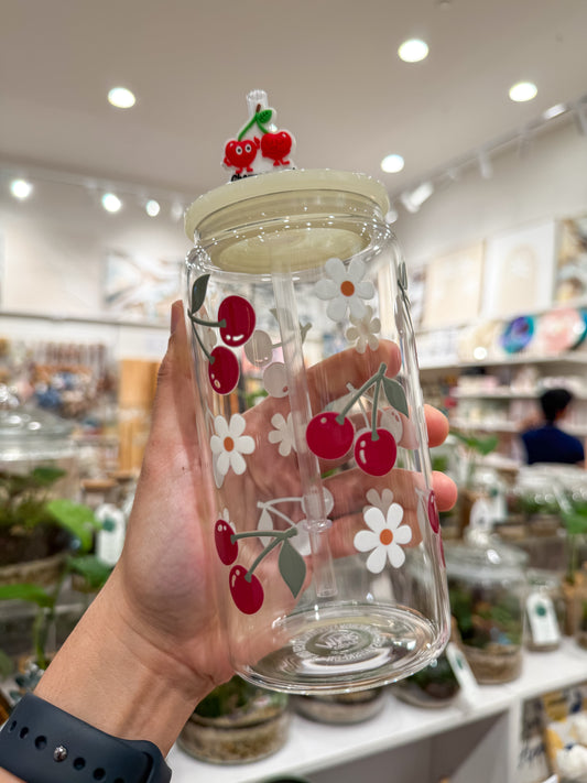 Cherries and Flowers Can Cup