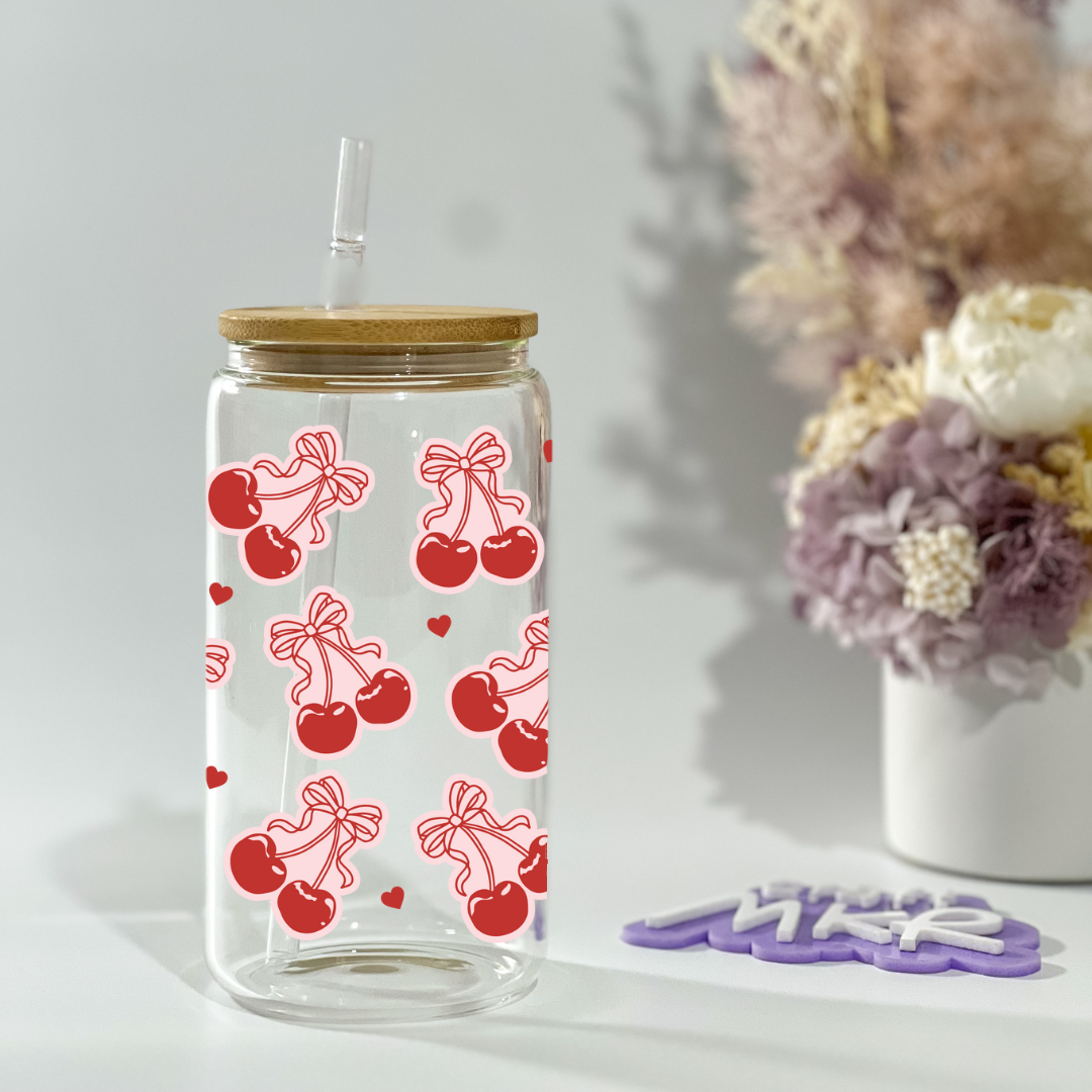 Cherry Bows Can Cup