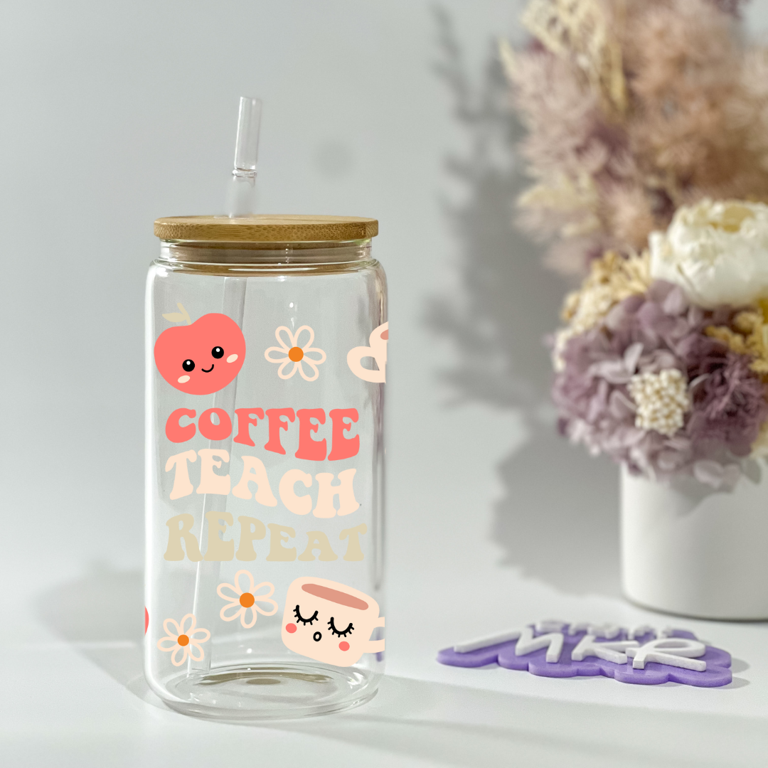 Coffee Teach Repeat Can Cup