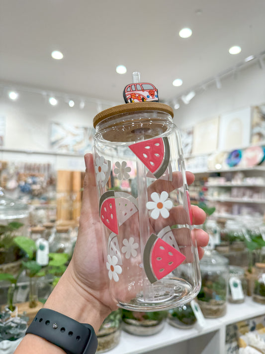 Watermelon and Flowers Can Cup