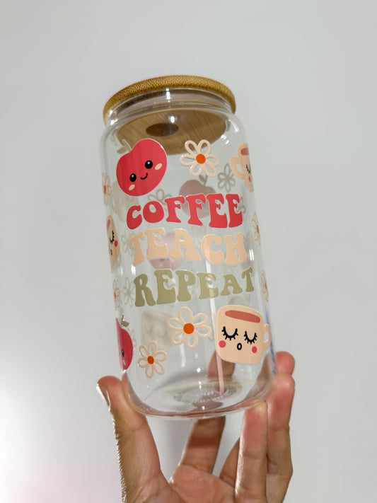 Coffee Teach Repeat Can Cup