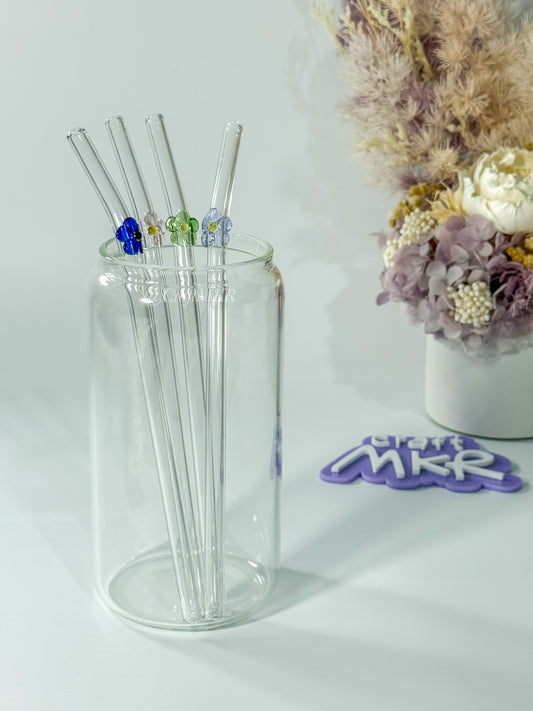 Flower Glass Straws