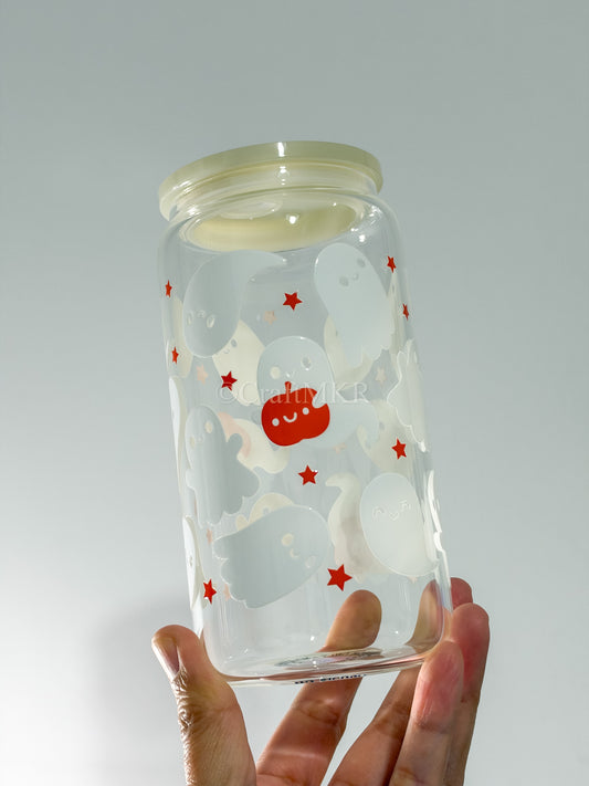 White Ghosts with Pumpkins Can Cup