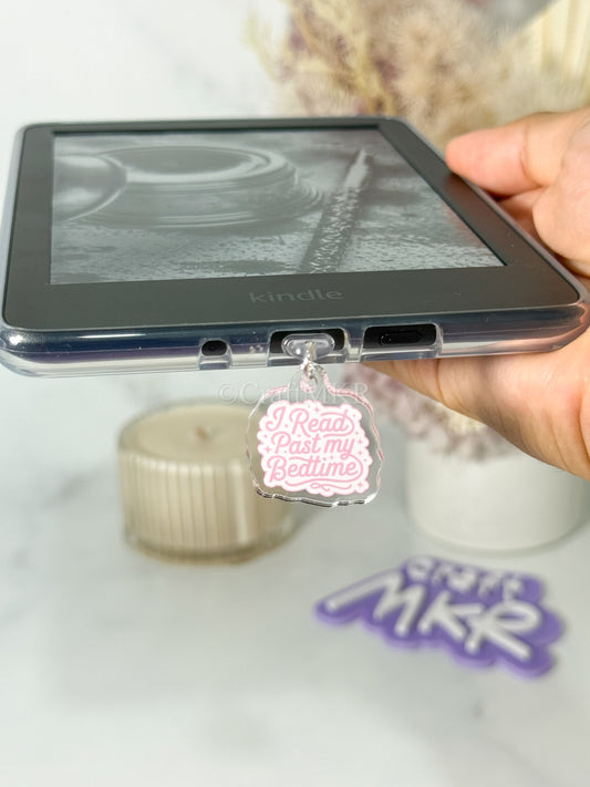 I Read Past My Bedtime Dust Plug Charm / Kindle Charm
