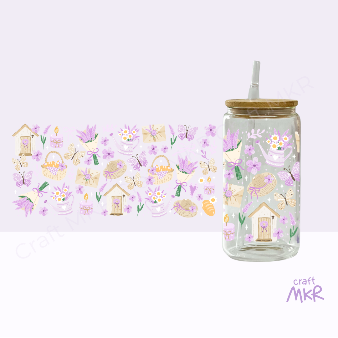 Lavender Cottage Garden Can Cup