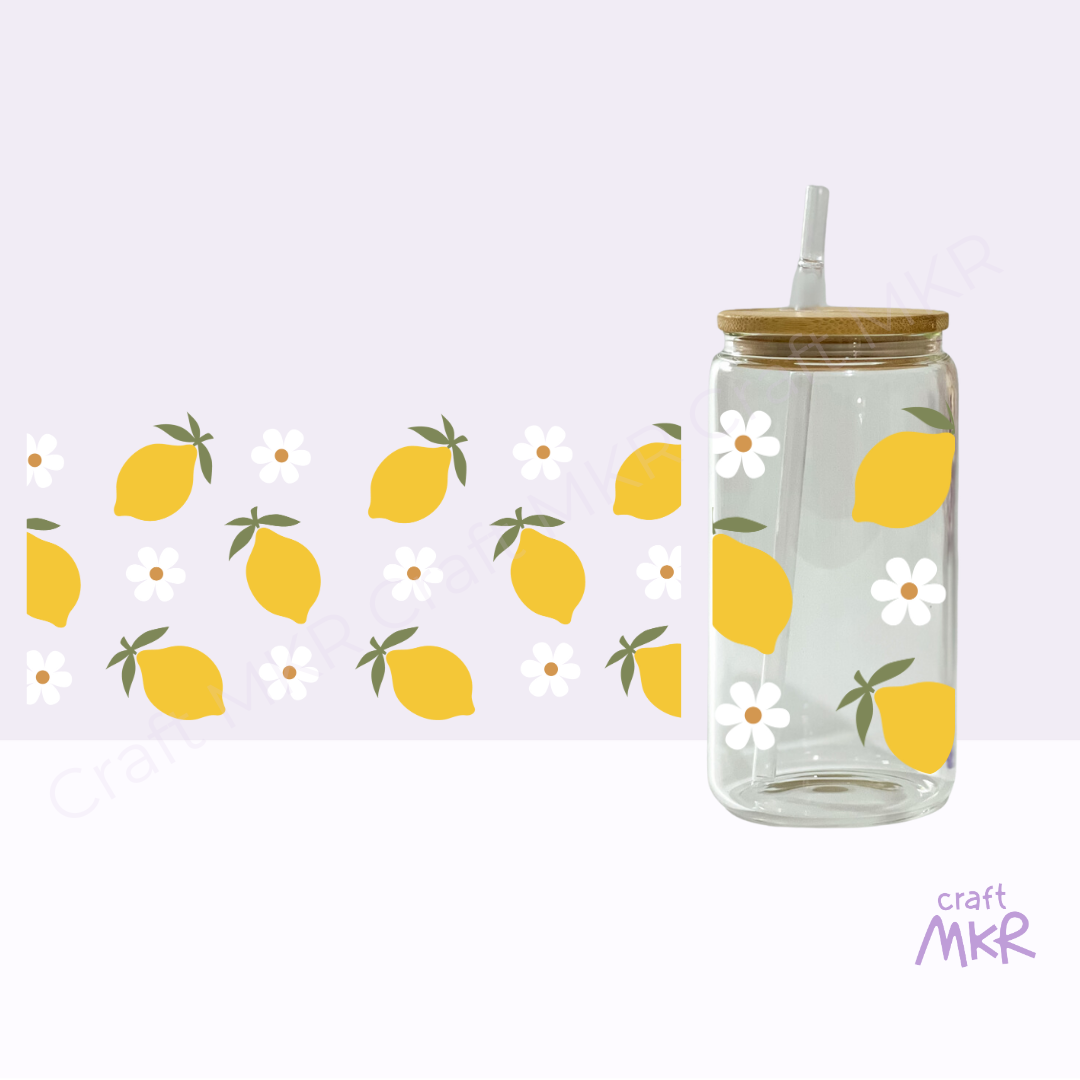 Lemon and Flowers Can Cup