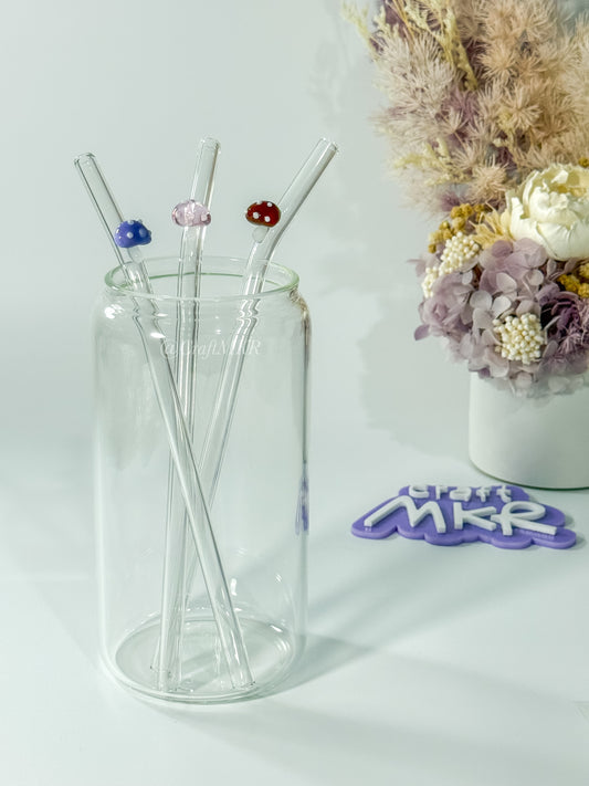Mushroom Glass Straw