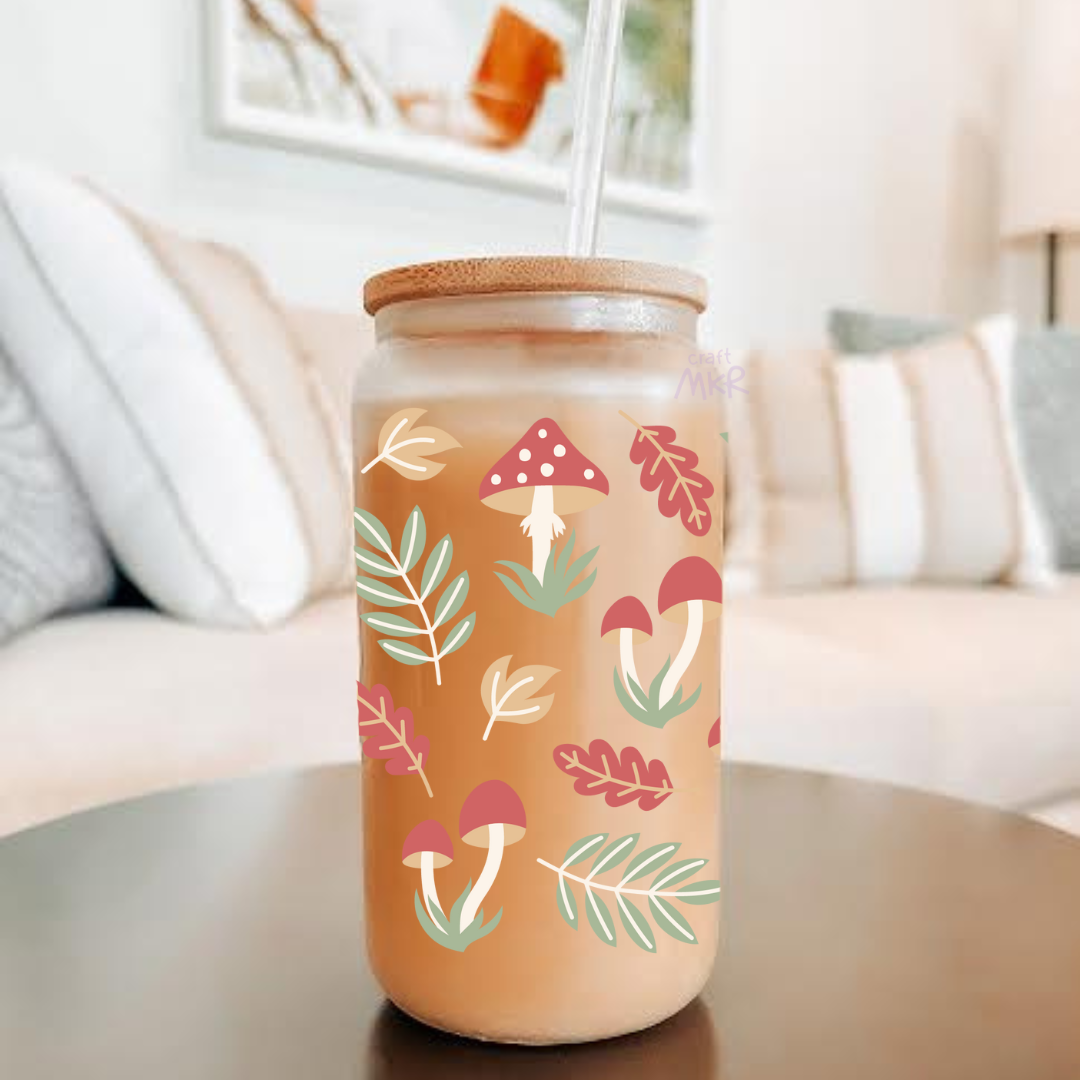 Mushroom and Leaves Can Cup