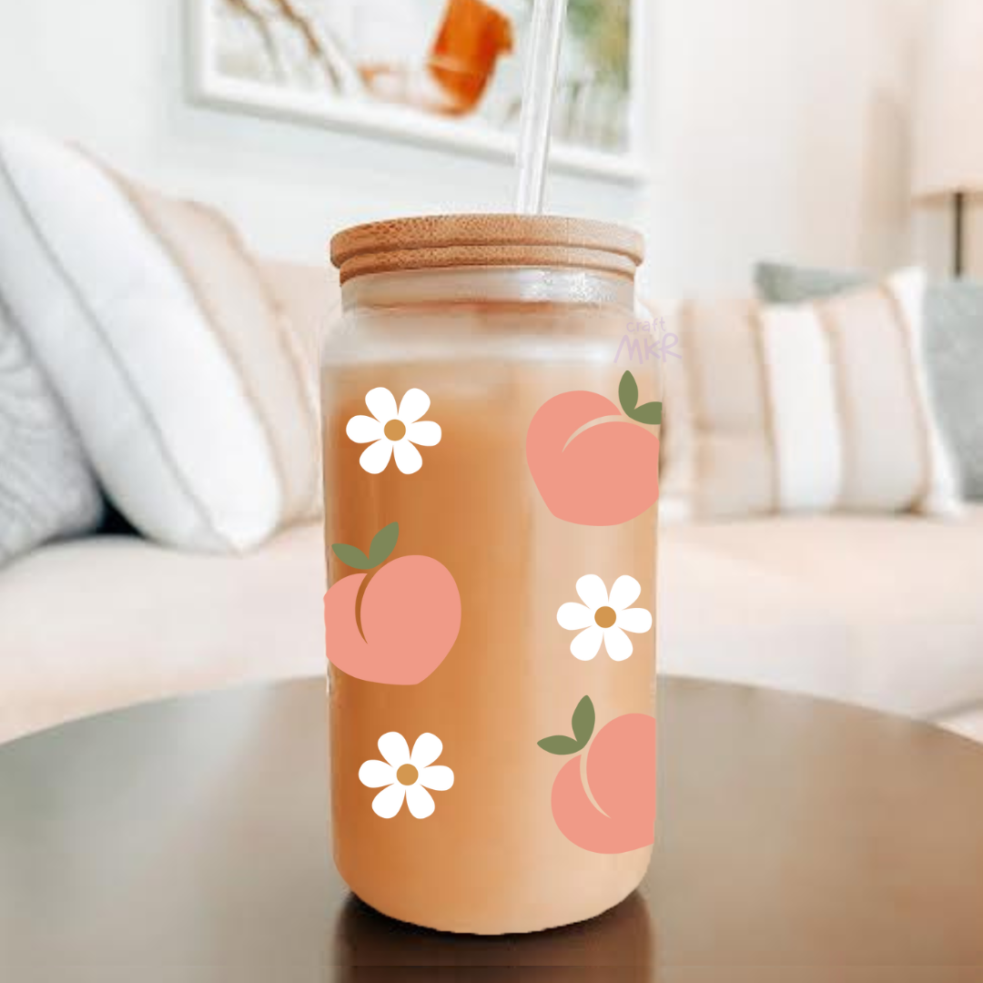 Peaches and Flowers Can Cup