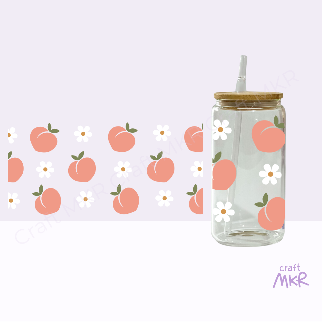 Peaches and Flowers Can Cup