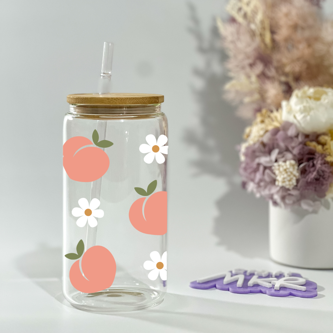 Peaches and Flowers Can Cup