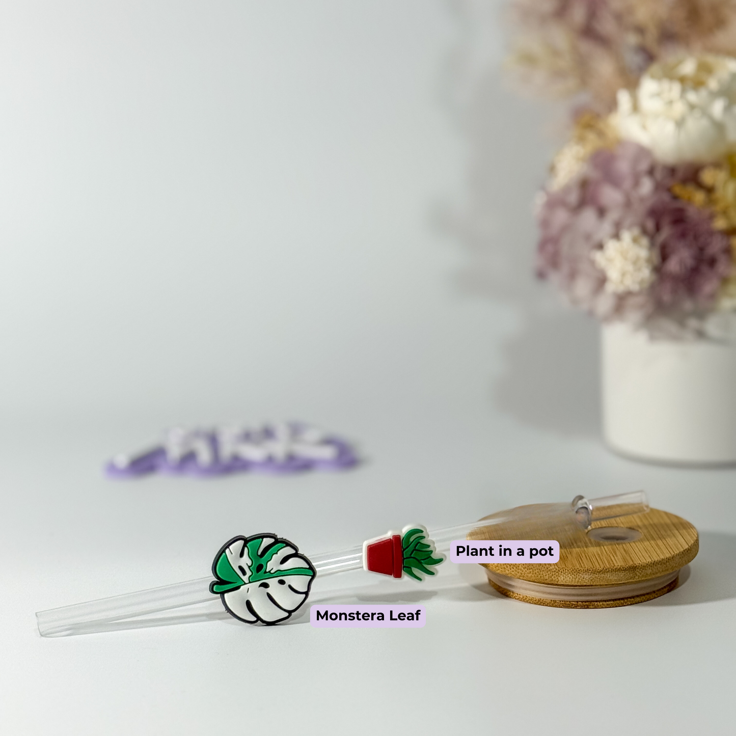 Straw Charms - Florals & Animals