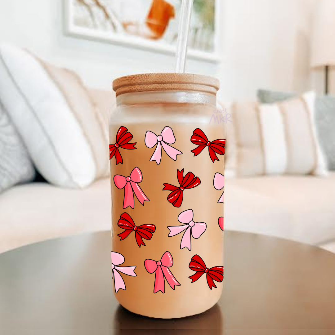 Red and Pink Bows Can Cup