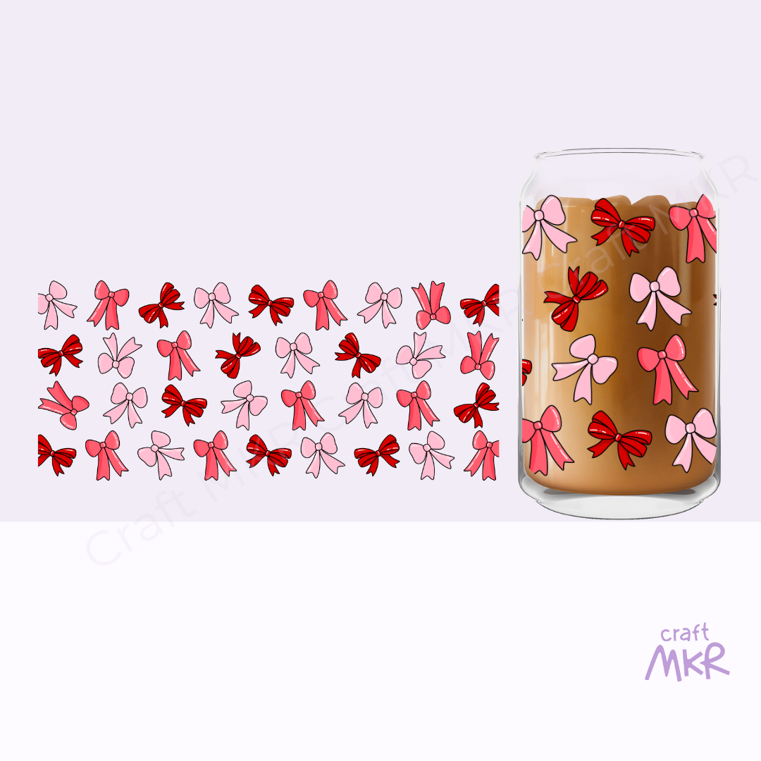 Red and Pink Bows Can Cup