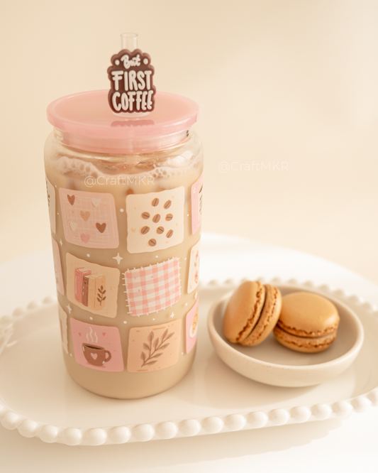 Slow Mornings Dishwasher Safe Glass Can Cup