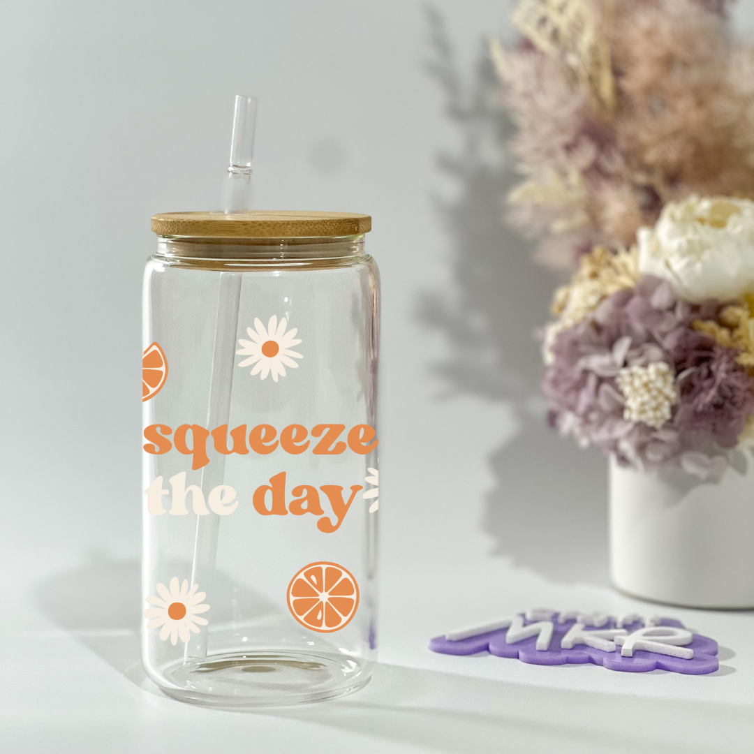 Squeeze the Day Orange Can Cup