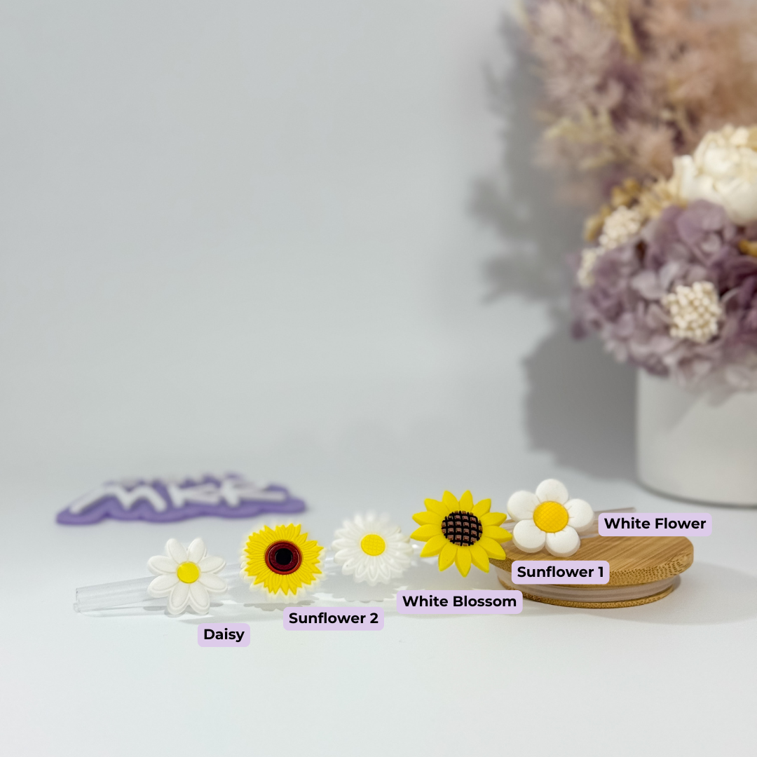 Straw Charms - Florals & Animals