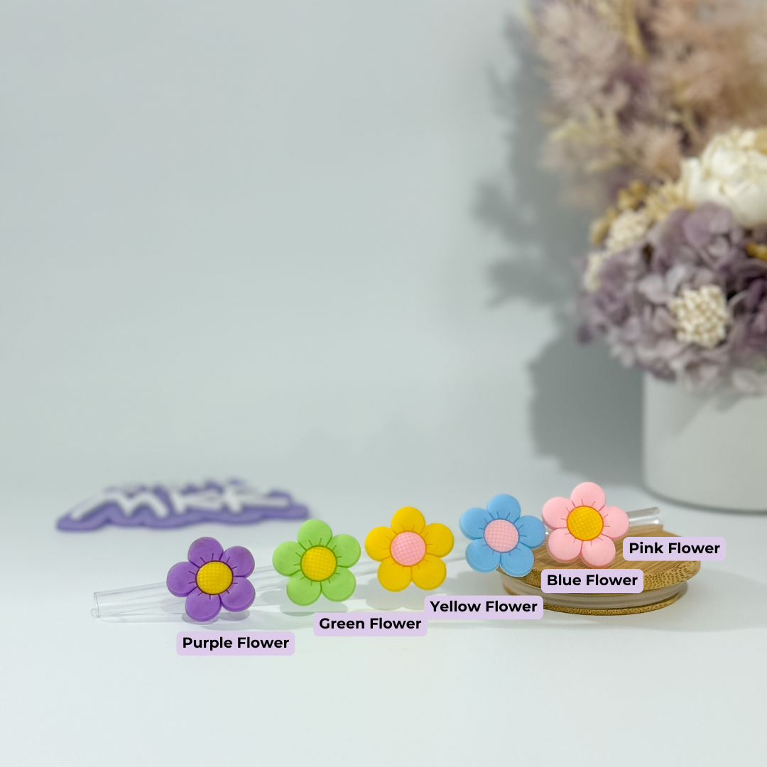 Straw Charms - Florals & Animals
