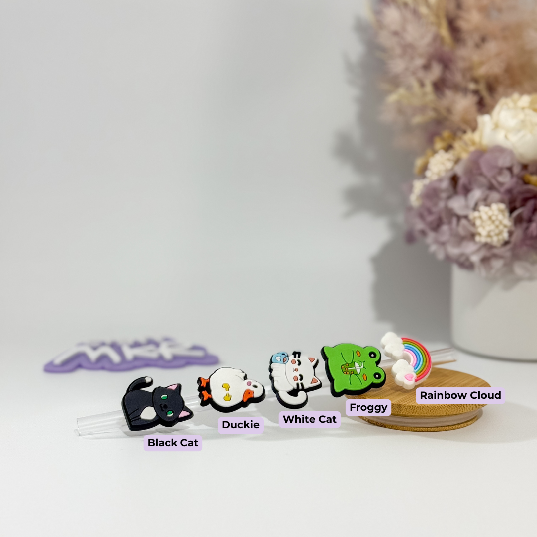 Straw Charms - Florals & Animals