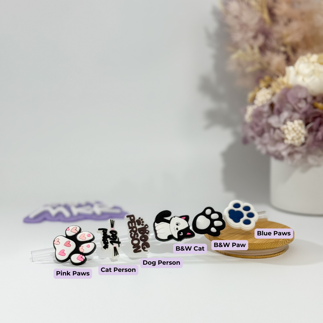 Straw Charms - Florals & Animals