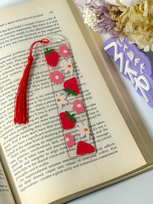 Strawberries and Flowers Bookmark Actual