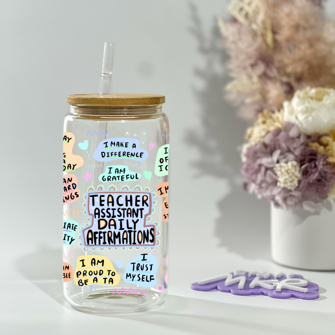 Teacher Assistant or Education Assistant Daily Affirmations Can Cup