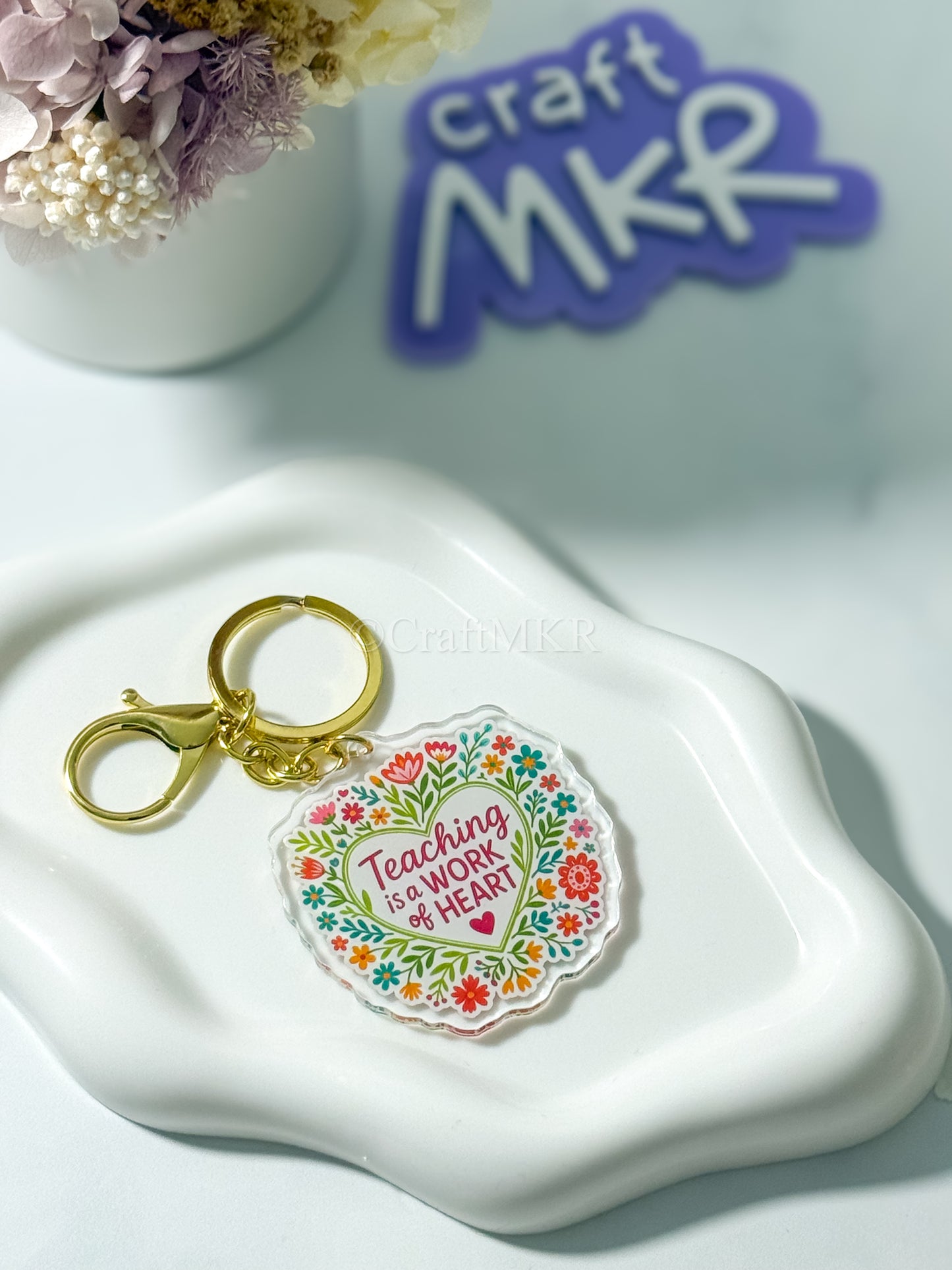 Teaching is a work of heart Teacher Acrylic Keyring
