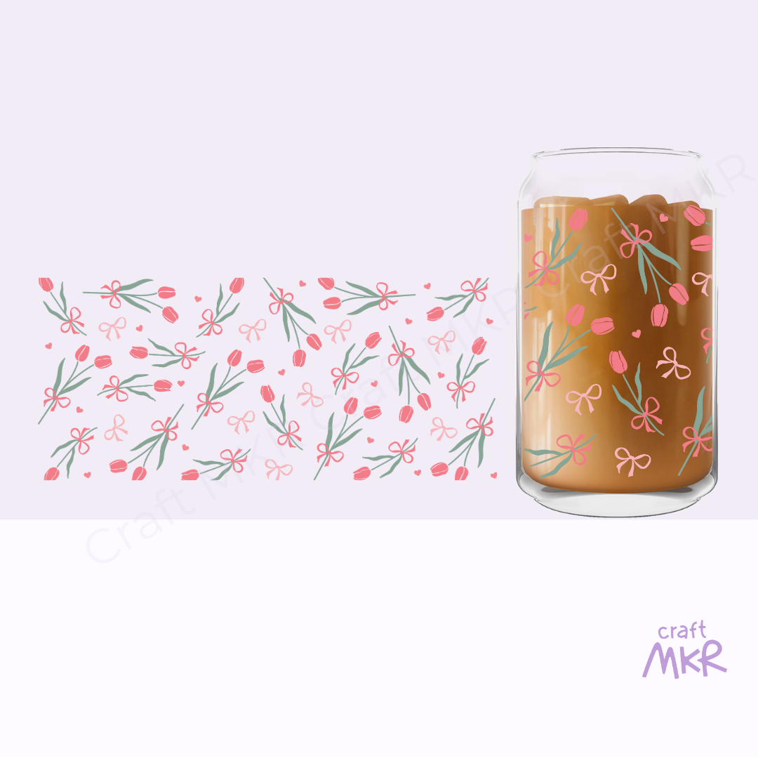 Tulips and Bows Can Cup