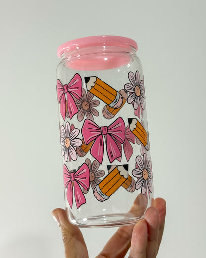 Pencil Bows and Blooms Can Cup