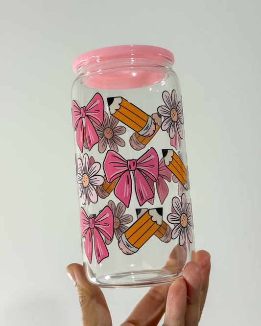 Pencil Bows and Blooms Can Cup