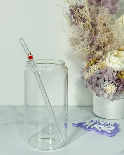 Paw Print Glass Straws