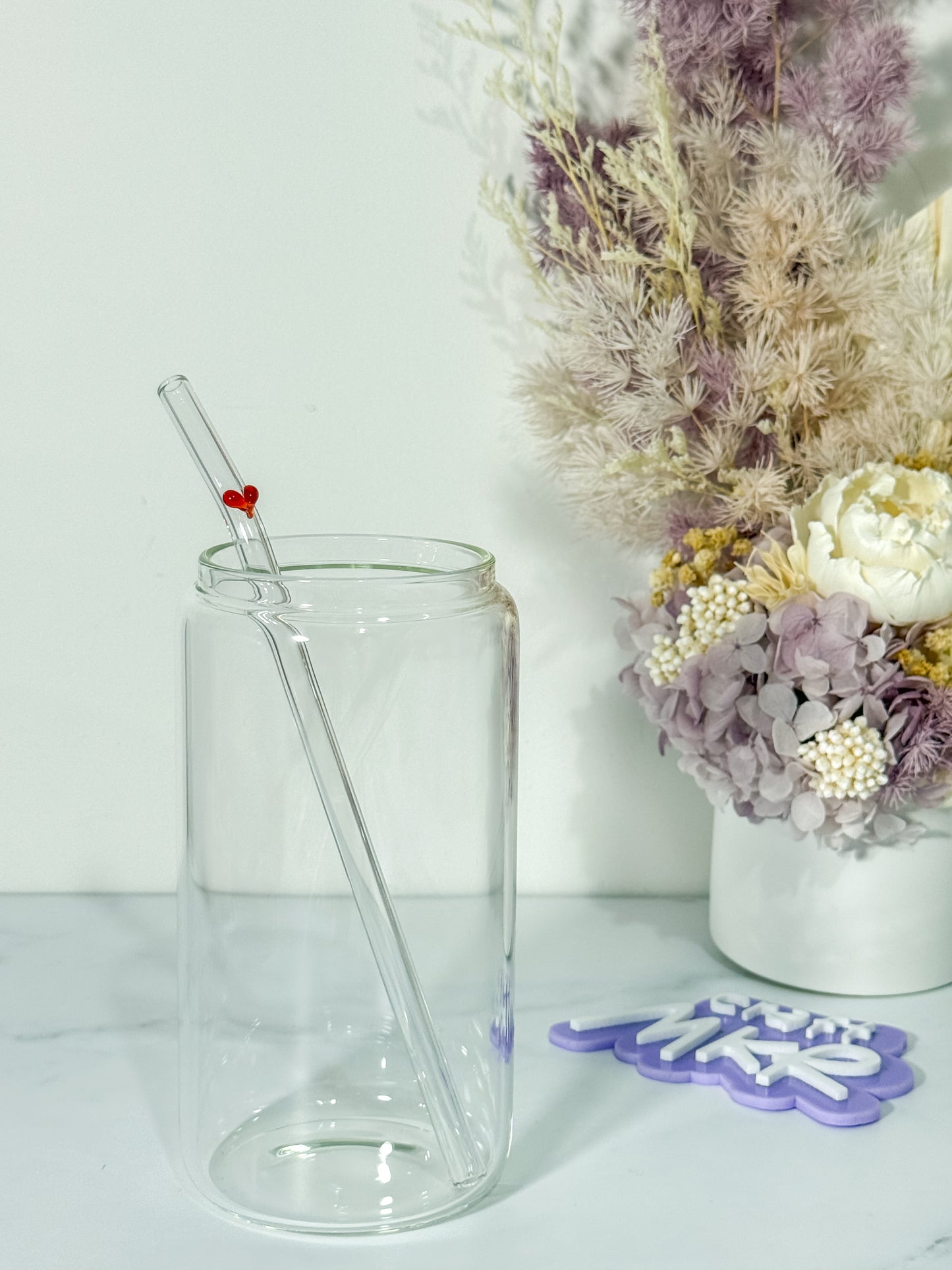 Heart Glass Straws