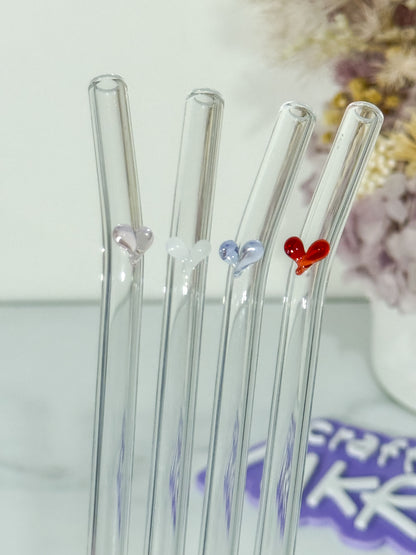 Heart Glass Straws