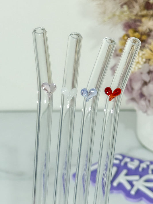Heart Glass Straws