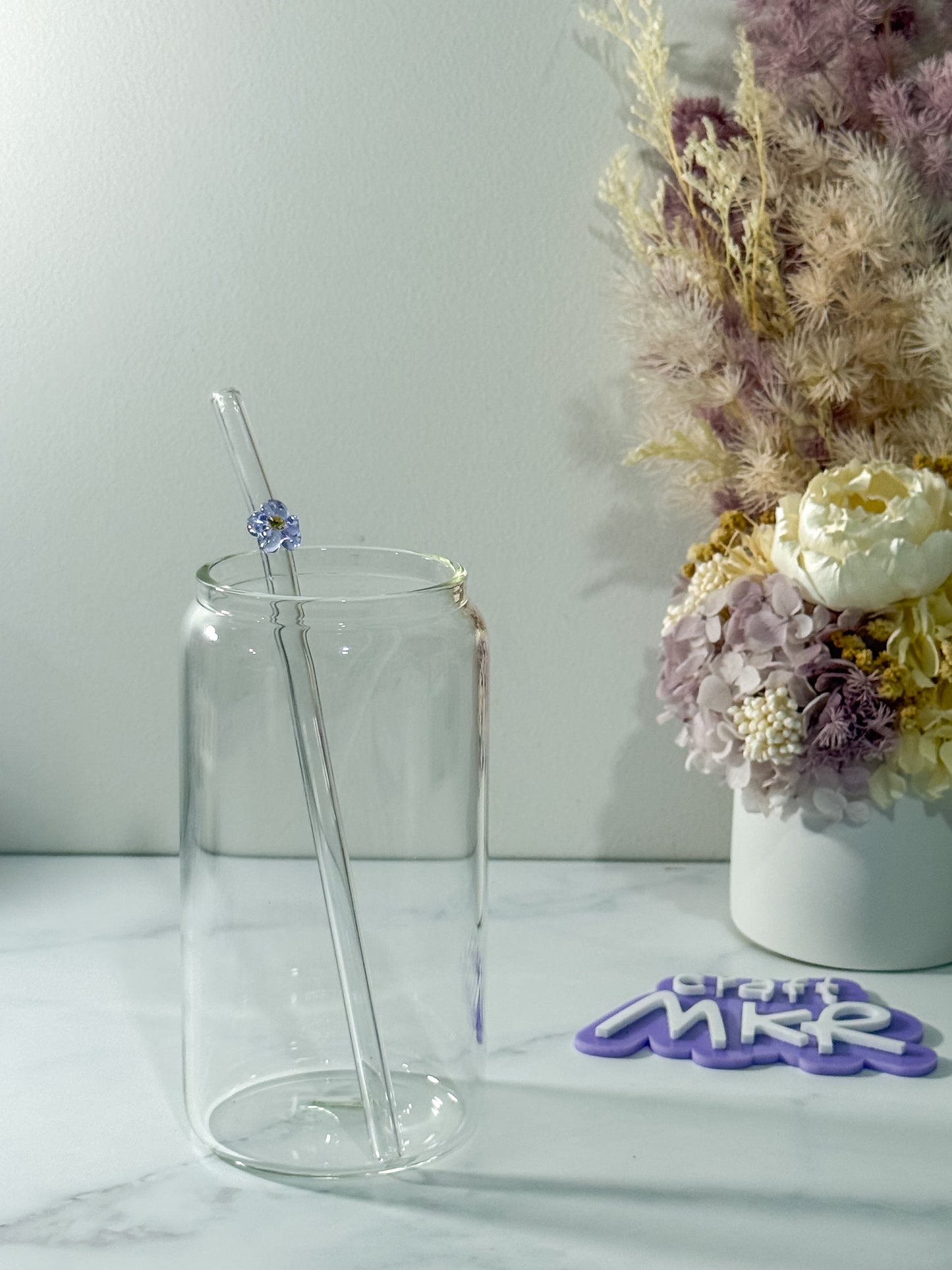 Flower Glass Straws