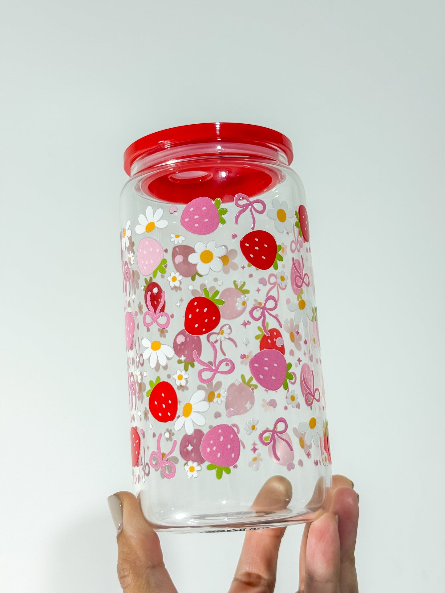 Berries, Daisies and Bows Can Cup