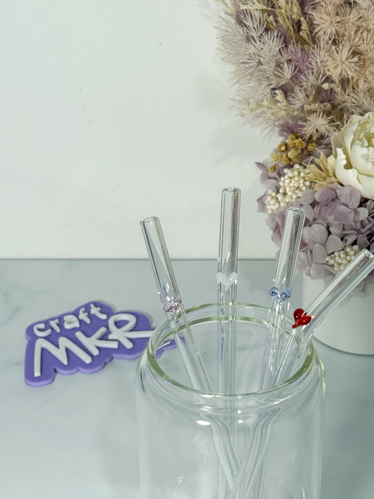 Heart Glass Straws